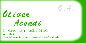 oliver acsadi business card