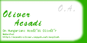 oliver acsadi business card